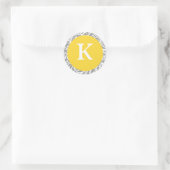 Sticker Rond Monogramme K Canari Jaune Phoques Personnalisables (Sac)