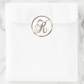 Sticker Rond Monogramme K Faux Bronze (Sac)