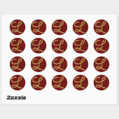 Sticker Rond Monogramme L en or 3D (Feuille)