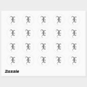Sticker Rond Monogramme L Invitation Sceau Ancien Style Anglais (Feuille)
