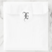 Sticker Rond Monogramme L Invitation Sceau Ancien Style Anglais (Sac)