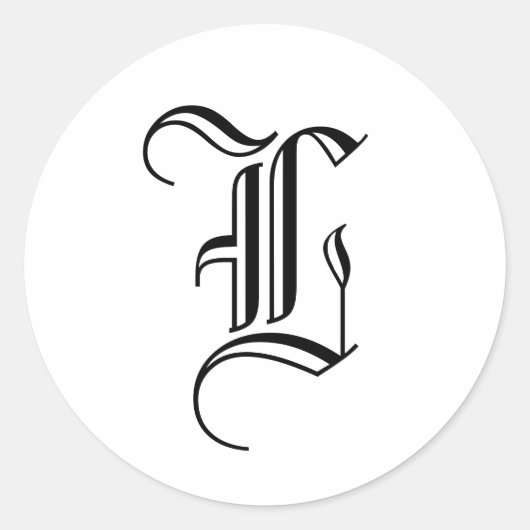 Sticker Rond Monogramme L Invitation Sceau Ancien Style Anglais (Devant)