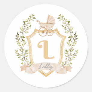 Sticker Rond Monogramme L   Neutre