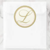 Sticker Rond Monogramme L Or et rose (Sac)