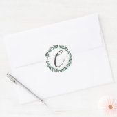 Sticker Rond Monogramme Lettre C Couronne De Feuilles Botanique (Enveloppe)