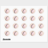 Sticker Rond Monogramme lettre C rose poudré aquarelle or chic (Feuille)