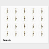 Sticker Rond Monogramme lettre dorée fleurs boho bordeaux  (Feuille)