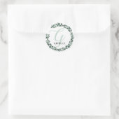 Sticker Rond Monogramme Lettre G Nom Personnalisé Botanique Min (Sac)