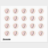 Sticker Rond Monogramme lettre O rose blush aquarelle doré chic (Feuille)