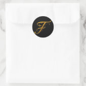 Sticker Rond monogramme Liquide Gold F (Sac)