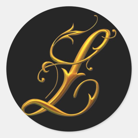 Sticker Rond monogramme Liquide Gold L (Devant)