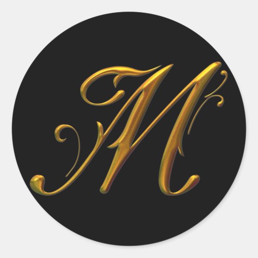 Sticker Rond monogramme Liquide Gold M (Devant)