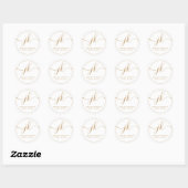 Sticker Rond Monogramme Logo personnalisé Business Gold (Feuille)