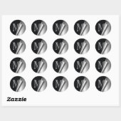 Sticker Rond Monogramme "M" en acier (Feuille)