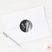 Sticker Rond Monogramme "M" en acier (Enveloppe)