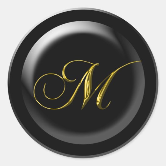 Sticker Rond Monogramme M fantaisie (Devant)