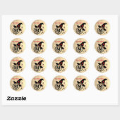 Sticker Rond Monogramme M Halloween Sky Witch Nom des araignées (Feuille)