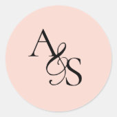 Sticker Rond Monogramme, Mariage (Devant)