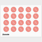 Sticker Rond Monogramme, Mariage (Feuille)