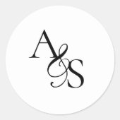 Sticker Rond Monogramme, Mariage (Devant)