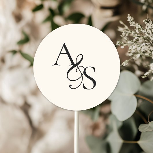 Sticker Rond Monogramme, Mariage