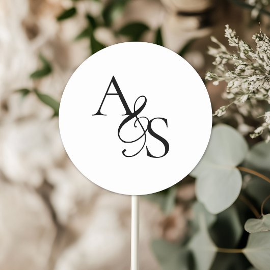 Sticker Rond Monogramme, Mariage