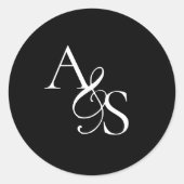 Sticker Rond Monogramme, Mariage (Devant)