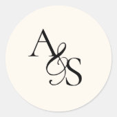 Sticker Rond Monogramme, Mariage (Devant)