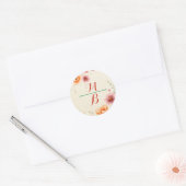 Sticker Rond Monogramme | Mariage automne (Enveloppe)