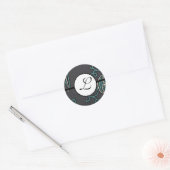 Sticker Rond Monogramme Mariage Brite Aqua Bleu Frontières (Enveloppe)