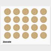 Sticker Rond Monogramme Mariage Classic R (Feuille)