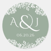 Sticker Rond Monogramme Mariage classique de Norwich (Devant)
