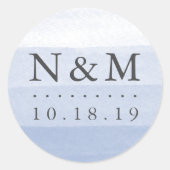 Sticker Rond Monogramme Mariage d'aquarelle Dip Dye (Devant)