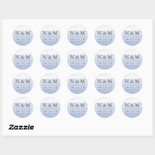 Sticker Rond Monogramme Mariage d'aquarelle Dip Dye (Feuille)