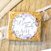 Sticker Rond Monogramme Mariage de couronne bleu violet et bleu