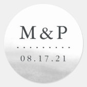 Sticker Rond Monogramme Mariage de fond (Devant)