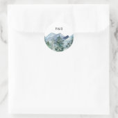 Sticker Rond Monogramme Mariage de forêt sauvage (Sac)