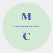 Sticker Rond Monogramme Mariage de la crosse rétro (Devant)