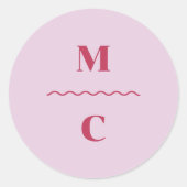 Sticker Rond Monogramme Mariage de la crosse rétro (Devant)