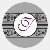 Sticker Rond Monogramme Mariage des bordures (Devant)