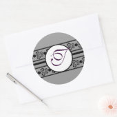 Sticker Rond Monogramme Mariage des bordures (Enveloppe)