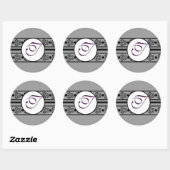 Sticker Rond Monogramme Mariage des bordures (Feuille)