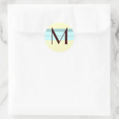 Sticker Rond Monogramme Mariage Enveloppe Sceau ivoire Brown bl (Sac)