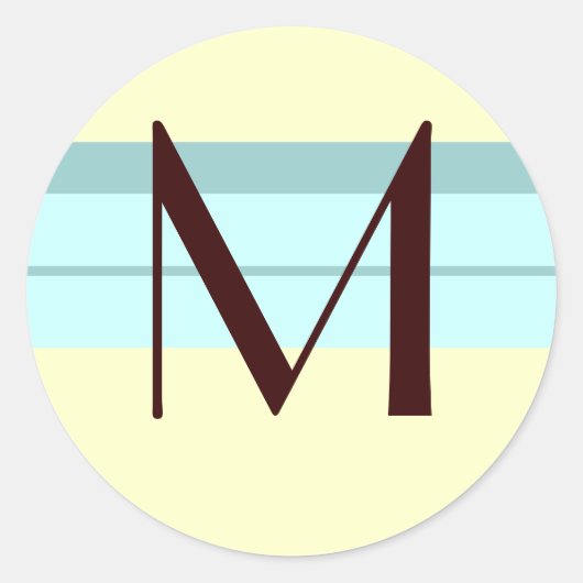 Sticker Rond Monogramme Mariage Enveloppe Sceau ivoire Brown bl (Devant)