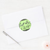 Sticker Rond MONOGRAMME mariage INSÉPARABLES, noir et blanc ver (Enveloppe)