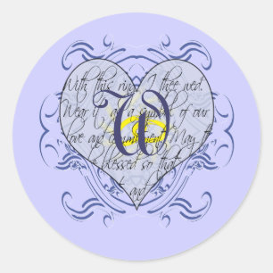 Sticker Rond Monogramme Mariage Invitations & Cadeaux