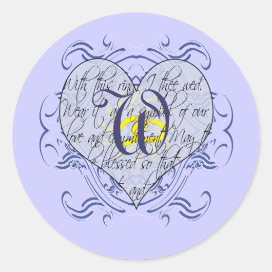Sticker Rond Monogramme Mariage Invitations & Cadeaux (Devant)