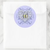 Sticker Rond Monogramme Mariage Invitations & Cadeaux (Sac)