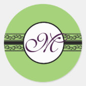 Sticker Rond Monogramme Mariage Invitations & Cadeaux (Devant)