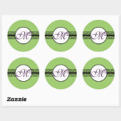 Sticker Rond Monogramme Mariage Invitations & Cadeaux (Feuille)